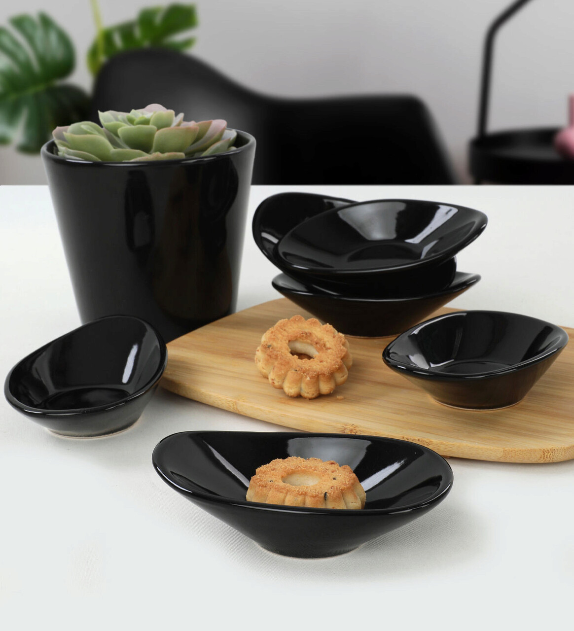 Set boluri ceramice pentru sos, Hermia, 275KRM1482, Antibacterian, Negru - imagine 7